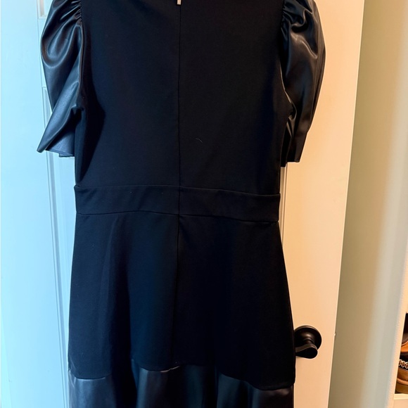 Michael Kors Black Mini Dress with Faux-Leather Trim - Picture 2 of 5